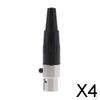 2xMini 3 Pin XLR Female Cable Connector for Pro Microphones, Black And Sliver , Black, 4
