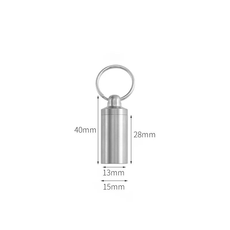 Titanium Alloy Medicine Case Waterproof Sealed Capsule Storage Container Bottle Keychain Travel Multi-function Outdoor EDC Tool