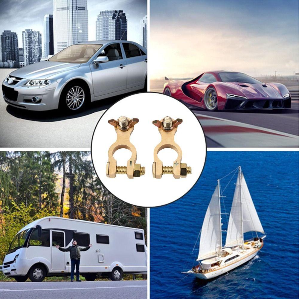 2Pcs Easy To Install Brass Battery Terminals Anti-Leakage Auto Battery Clamp  Van