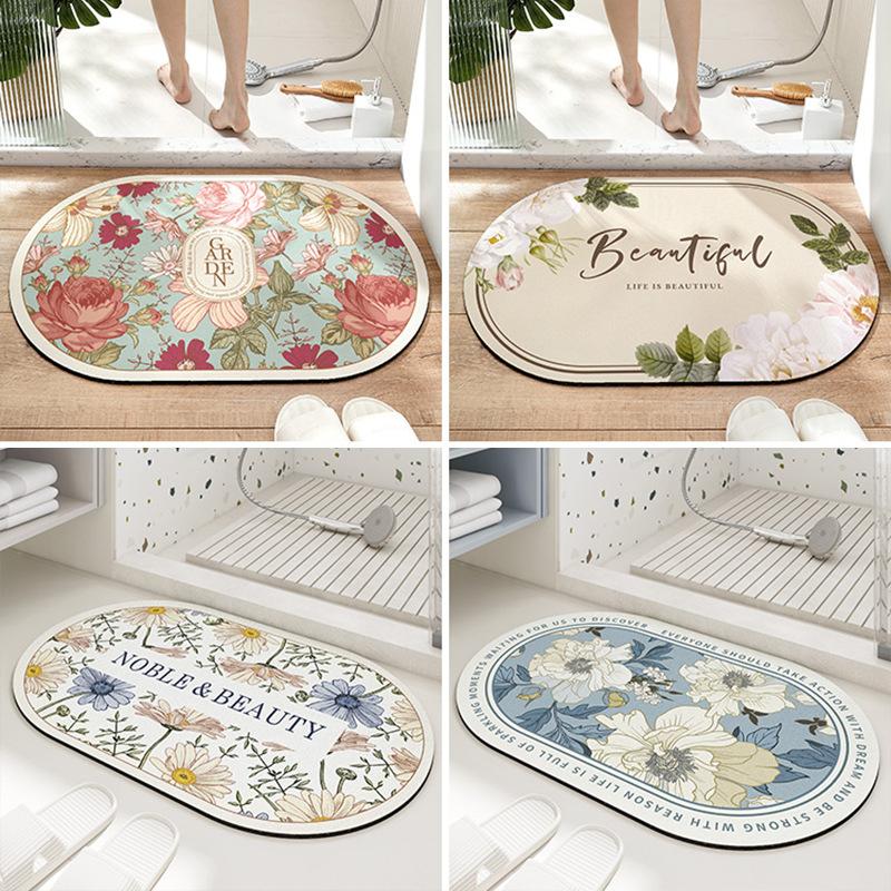 Flower Pattern Can Be Scrubbed Pvc Door Mat Mat Entry Door Mat Entry Mat Non-slip Door Mat Can Be Cut Carpet