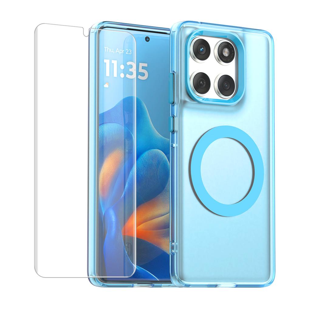 For Motorola Edge 60 Pro 5G ENKAY Hat-Prince Magnetic Case with Hydrogel Film PC TPU Phone Cover