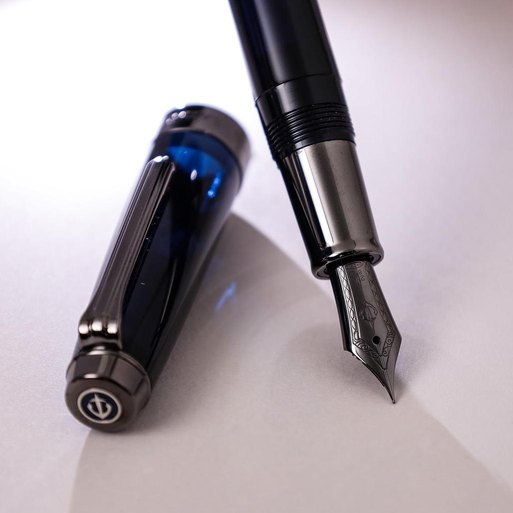 SAILOR Professional Gear Anchor Black Trim Fountain Pen 21K Nib Clear Dawn Blue Medium Nib Japan 11-5082-440