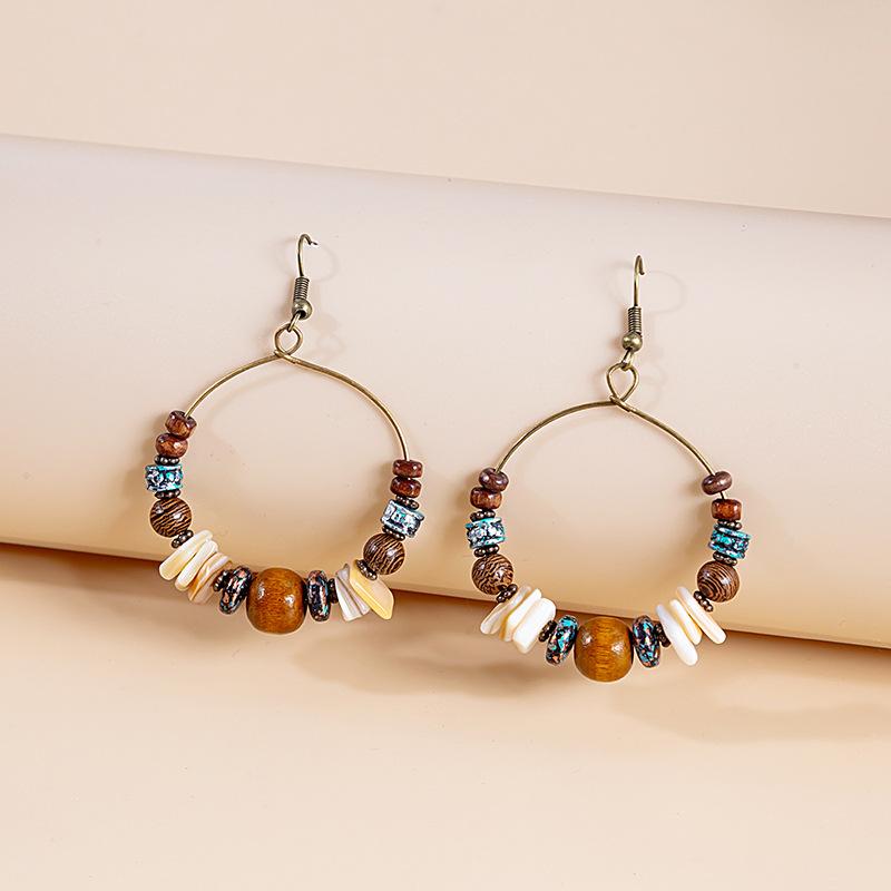 Accessories Fashion Bohemian Handmade Beaded Earrings Vintage Vintage Bronze Classic Ear Hooks Women