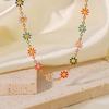 Stainless Steel Colorful Daisy Flower Choker Necklace for Women Fashion Gold Color Clavicle Chain Necklace Jewelry Gift