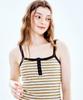 Soipeuyukaen Cotton Terry Stripe Button Sleeveless Top