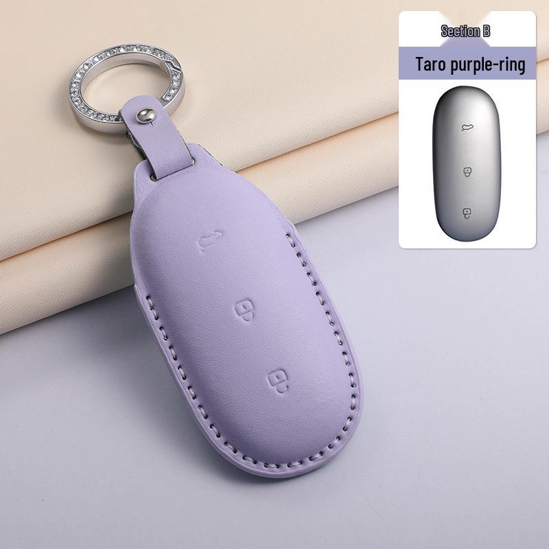 Dreifarbige PU-Leder-Autoschlüsselhülle für Ideal L6-L9