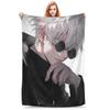 Flannel Throw Blanket Gojo Satoru Anime Jujutsu Kaisen Warm Plush Blankets Soft Bedding for Bed Living room Home Picnic Couch