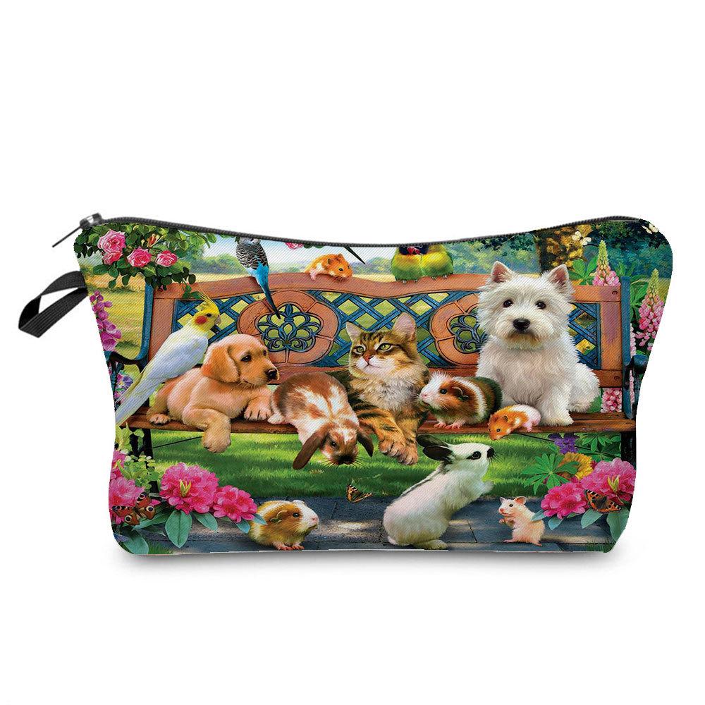 Women Cat Print Cosmetic Bag Toiletries Organize Travel Storage Case  6429