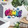 Adesivi Murali TALOS GAMER, Decalcomanie Autoadesive Senza Tracce, PVC Artistico Impermeabile, Adesivi Colorati Graffiti per Stanze E-Sports Camere da Letto Dormitori Decorazioni per Giochi