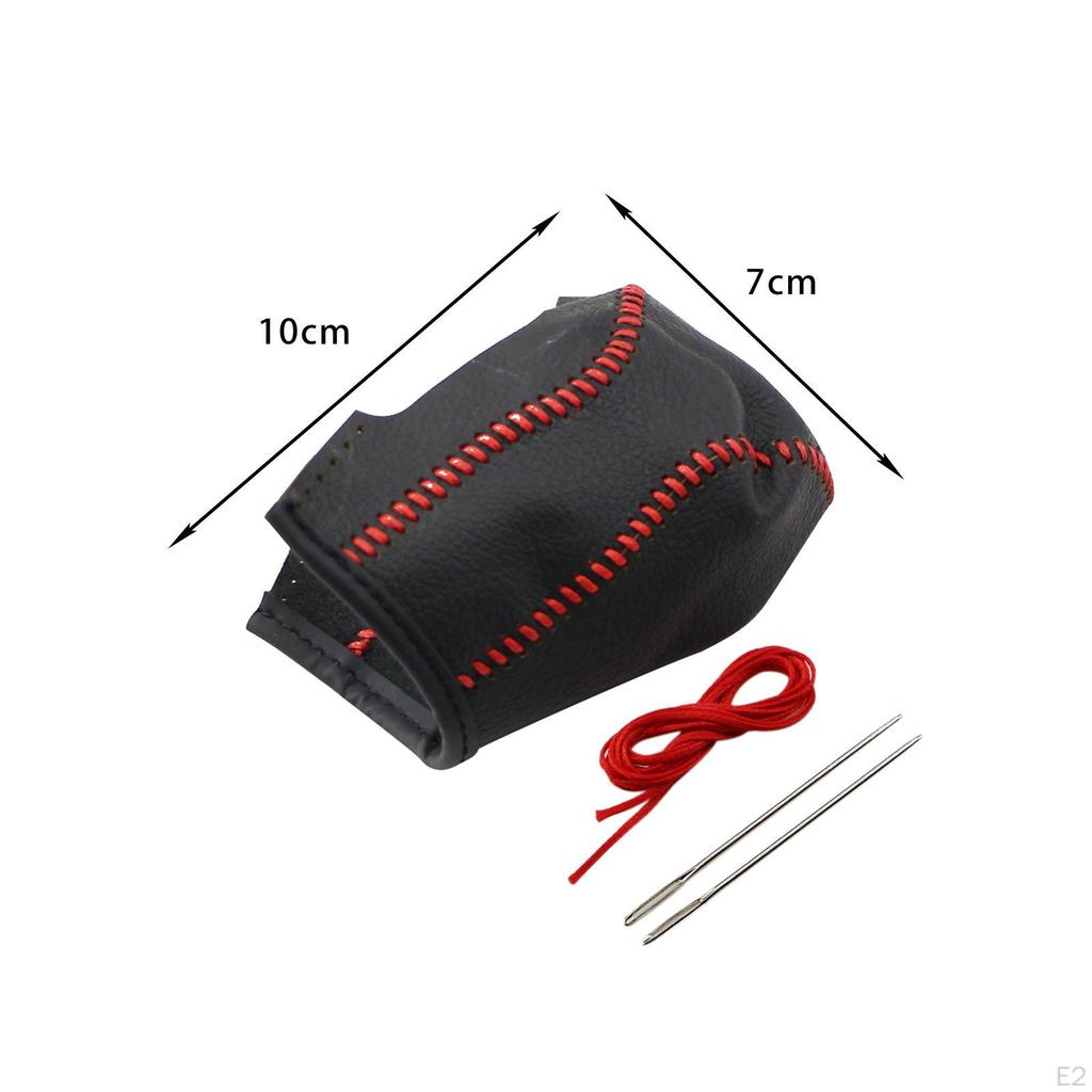 Auto Gear Shift Knob Cover Dustproof PU Leather Protective Handbrake Grip Protector for