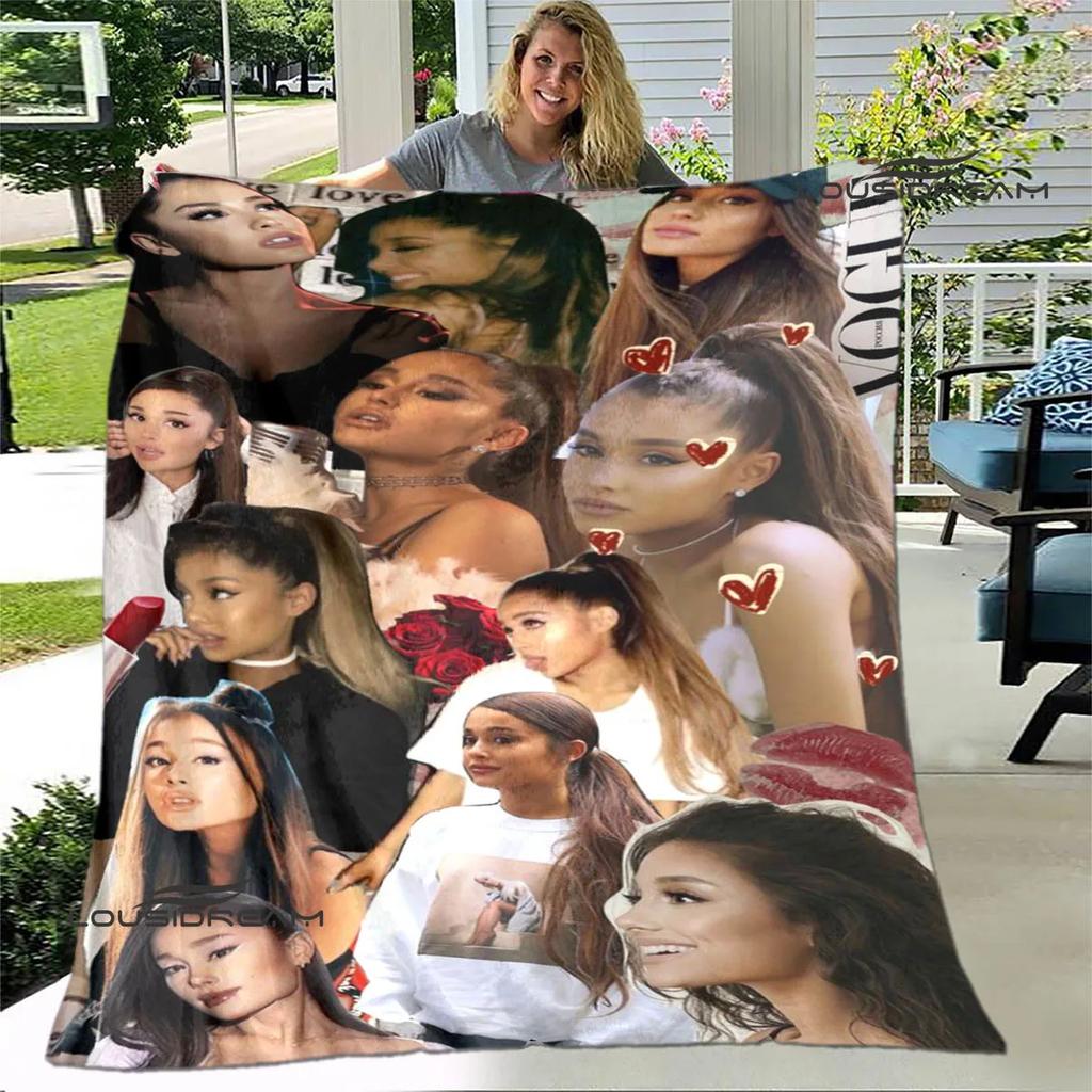 Singer Ariana grande printed blanket Flange Warm blanket soft and comfortable blankets bed linings cubre cama birthday gift