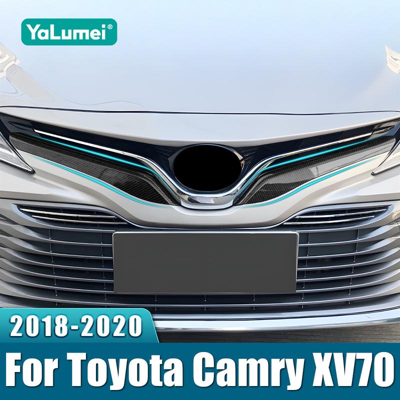 ABS Car Front Bumper Decoration Cover Auto Trim Strips Grill Stickers For Toyota Camry LE XLE 2018 Accessories