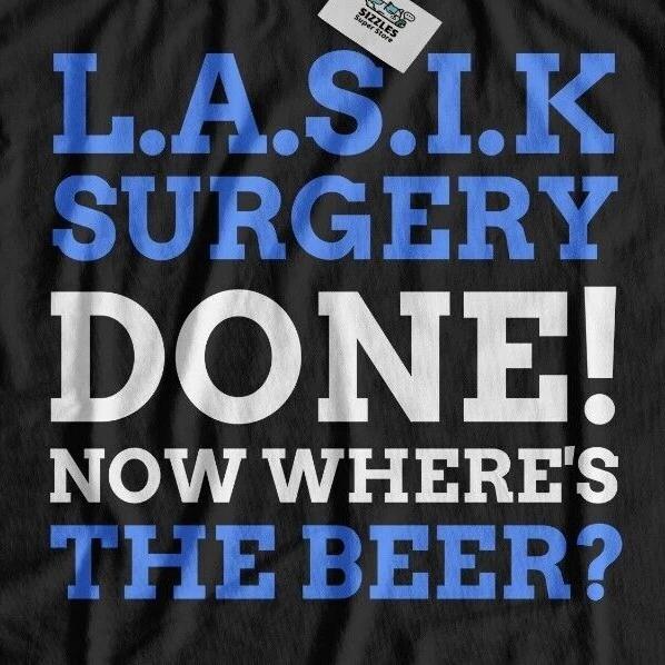 Unisex Funny LASIK T-Shirt Laser Eye Surgery Gifts Eyesight Correction Tee Eyes S