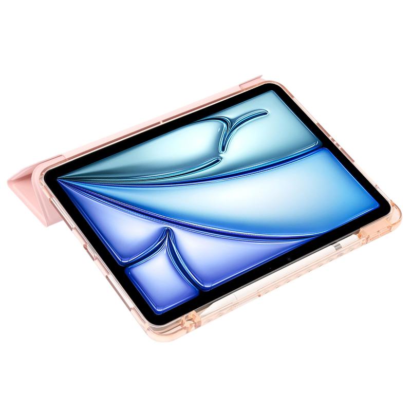 For iPad Air 11 (2025)/(2024) Case TPU+PU Leather+Arcylic Tablet Cover Tri-Fold Stand Tablet Protector