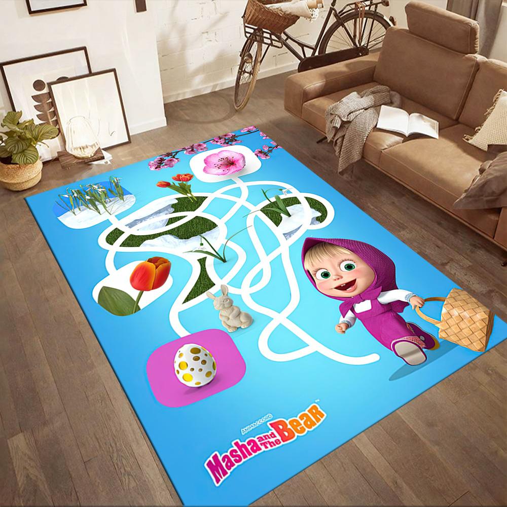 Masha Bear Area Rug Suitable for Dormitory Study Room Kitchen Foyer Antislip Carpet Decorate Offices Perfect Gift for Women/Men