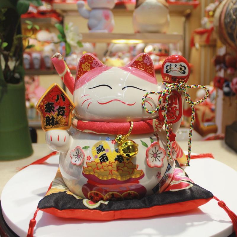 7.8 Inch Ceramic Maneki Neko Coin Bank Lucky Cat Daruma Money Box Home Decorative Ornament Fortune Cat