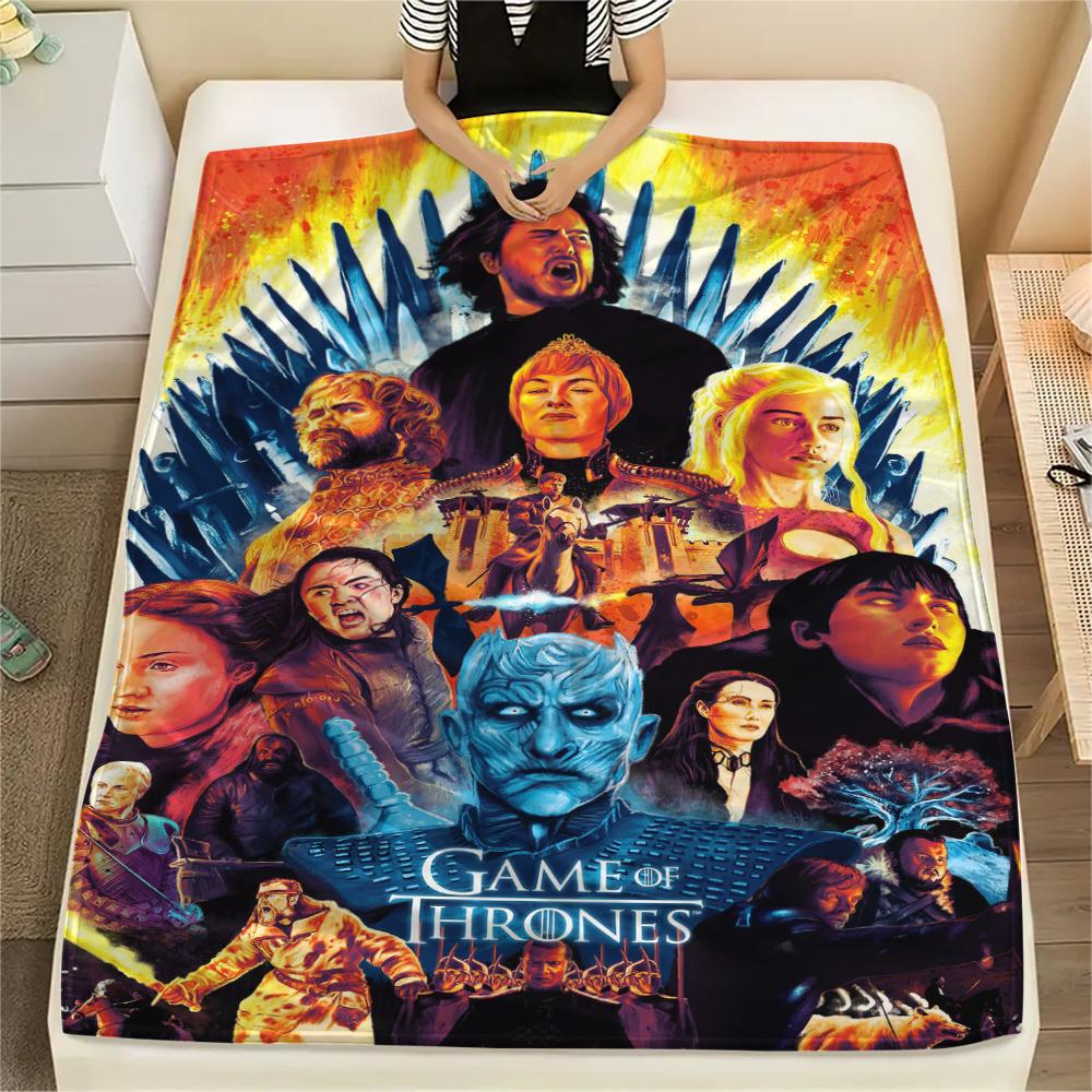 1 Stück Game of Thrones Druck Flanelldecke, Hohe Qualität, Bequem für alle Jahreszeiten, Heimdekoration, Wärme und Komfort, Perfekt für Geschenke