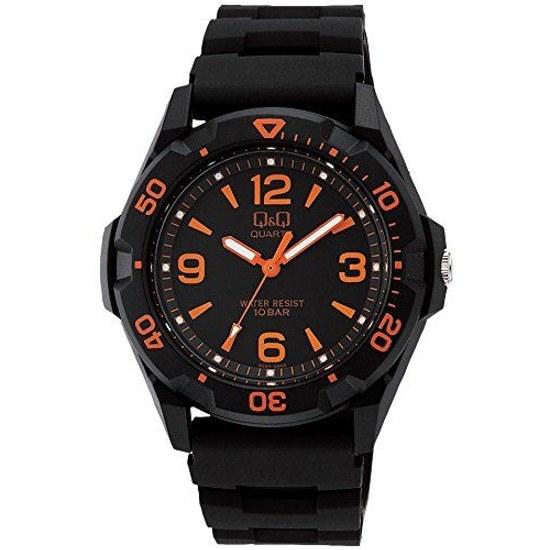 Citizen QQ Wristwatch Analog Waterproof Urethane Belt VR44-003 Mens Orange