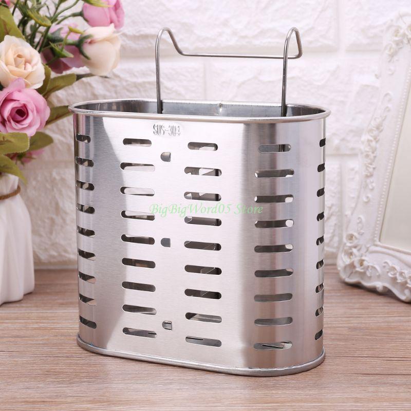24TE Stainless Steel Cutlery Holder Drainer Storage Spoon Fork Chopsticks R