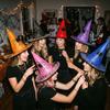 Black Halloween Witch Hat Velvet Halloween Black Cap Spider Wizard Cap  Dress Up Headgear