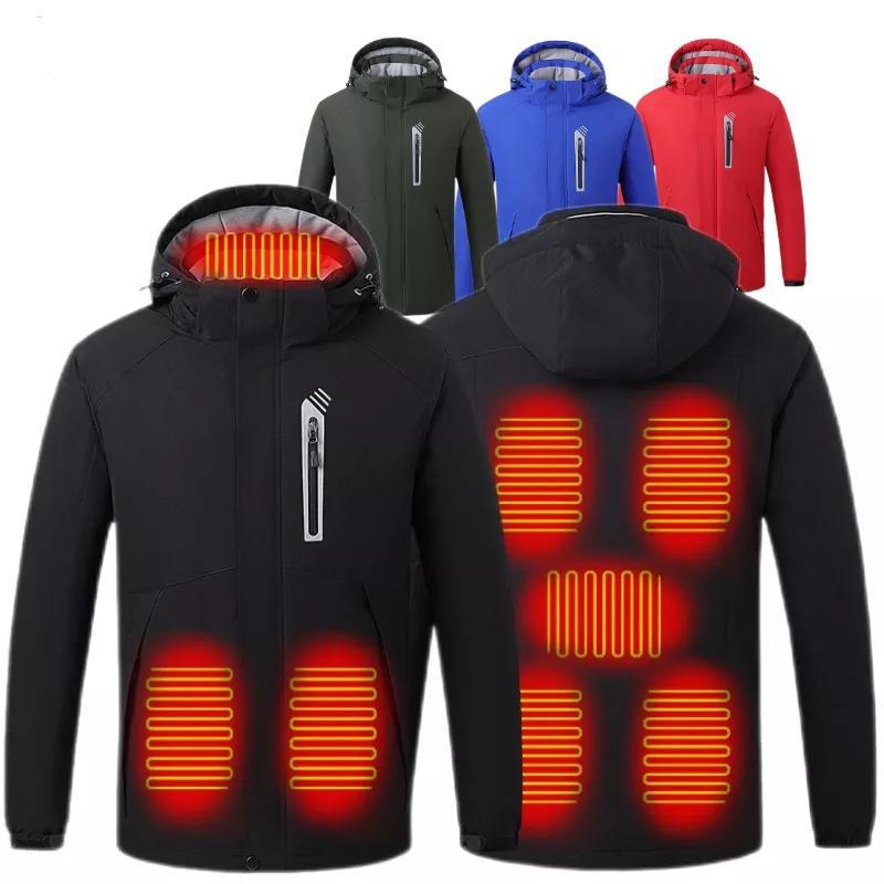 Smart Heated Hooded Ski Jacket - Warm, Thick Cotton for Winter Sports