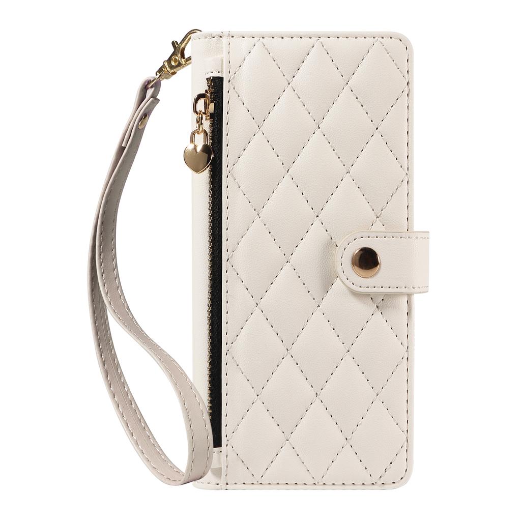 For Samsung Galaxy S24/Galaxy S25 Wallet Case with Straps,Rhombus Leather Stand Phone Cover