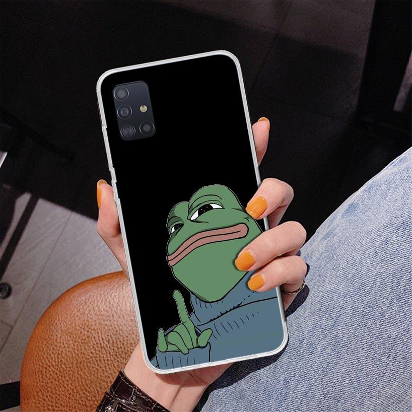 Cute Frogs Party Sad Pepe Phone Case For Samsung Galaxy A52 A32 A22 A12 A51 A31 A50S A30S A20S A10S Note 20 Ultra 10 Plus S10 A7