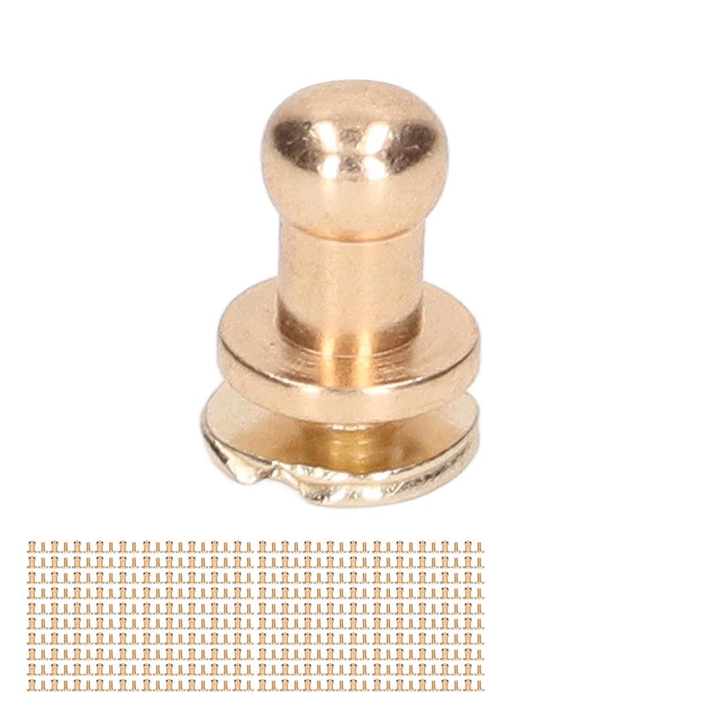 200 Sets Chicago Screws Round Head Rivets 7x5mm   Handcraft Pure Copper Round Head Rivets Leather Rivets for Handbag