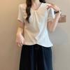 Summer New Temperament V-neck Short-sleeved T-shirt Women's Slim Casual and Versatile Top