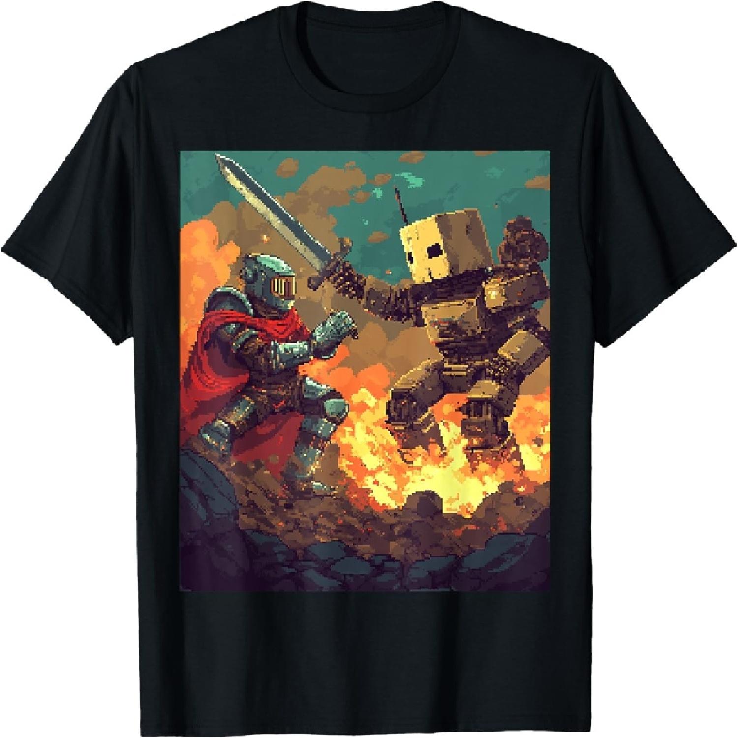 

Pixel Art Knight Medieval Battle Scene T-Shirt XXXXXL різнокольоровий
