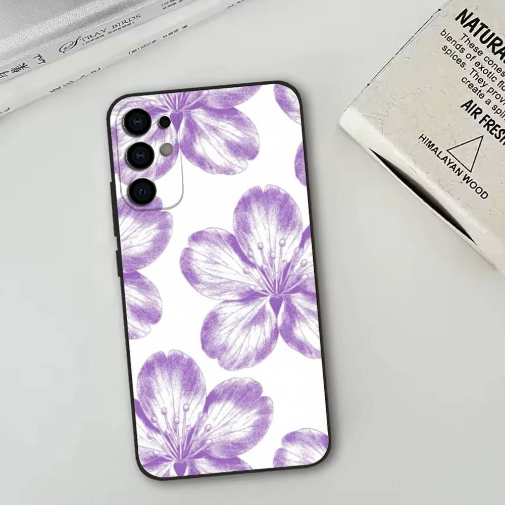 Flower Pattern   Phone Case For Samsung S25,S24,S21,S22,S23,S30,Ultra,S20,Plus,Fe,Soft Silicone Black Cover
