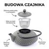 Cast Iron Tea Set Kettle 1.25L Steel Strainer Gray