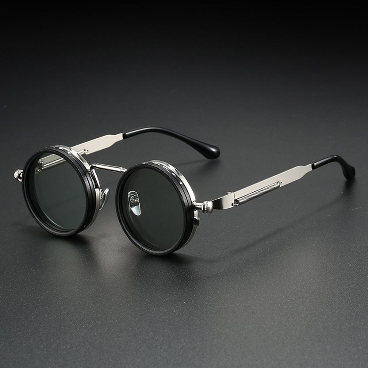 

ND9 Очки с регулируемым затемнением для мужчин, Очки с двойным фильтром для рыбалки и вождения UV400 Анти-ультрафиолет, Поляризационные очки для бизнеса, путешествий и для выражения индивидуальности серебряный