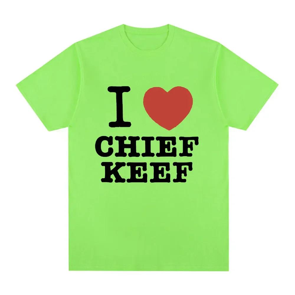 I Love Chief Keef T Shirt Fashion Casual Short Sleeve T-shirt Vintage Gothic Oversized Cotton T-shirts Hip Hop Streetwear