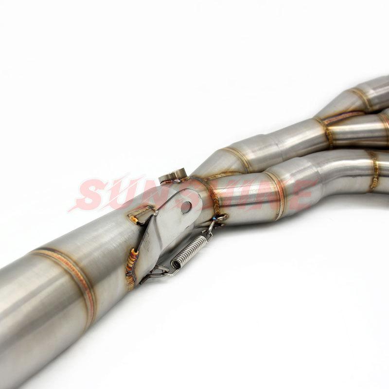 Exhaust Motorcycle Slip on Motorcross Front Pipe Full Systems Stainless Steel Connect Tube Link For GSXR1000 2017-2023