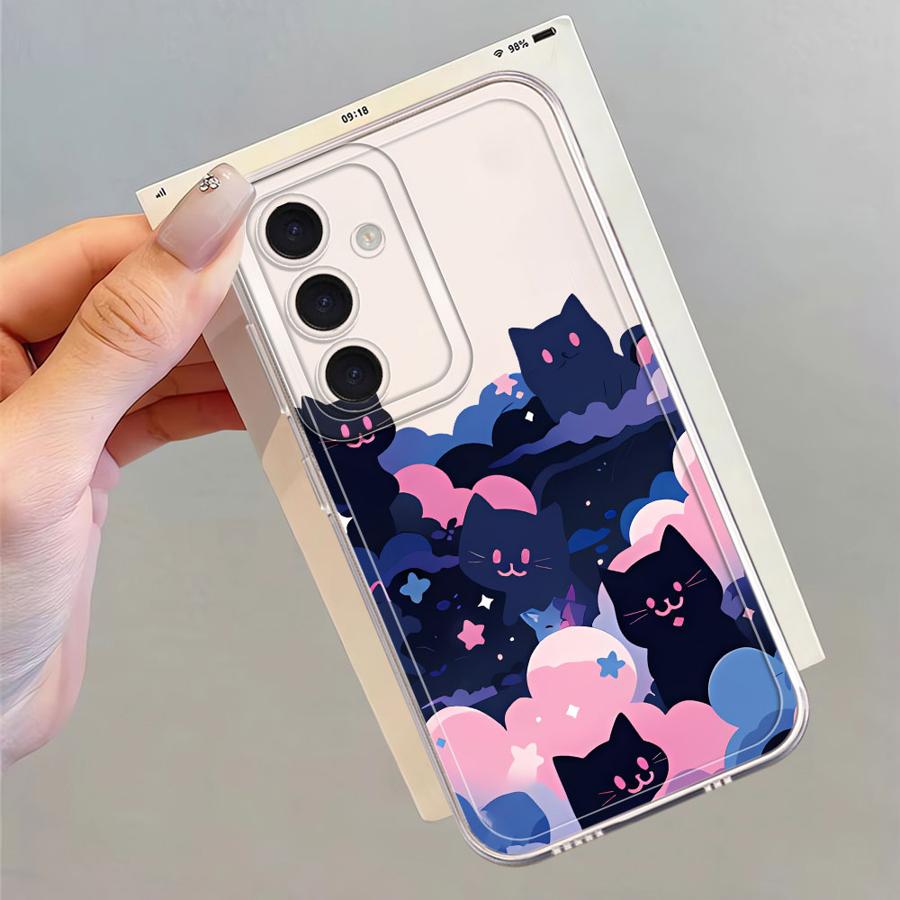 

Мультяшный чехол-кошка для Samsung Galaxy A57 A55 A26 A24 A52 A17 A25 A51 A56 A54 A15 A34 A35 A14 A16 A52 A36 A37 Чехол для телефона A31 A13 Galaxy A71 4G