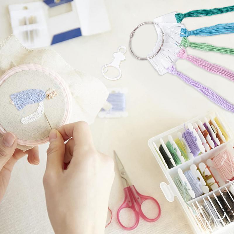 Acrylic Thread Drops Thread Winding Boards Floss Bobbins Cross Stitches Floss Drops Bobbins Floss Organizer Clear Floss Drops