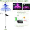 1pc Solar Garden Lights Waterproof Outdoor Decorative 7 Color Changing Double Jellyfish and Butterfly Flower Garden Decor Yard Christmas Pool Outdoor