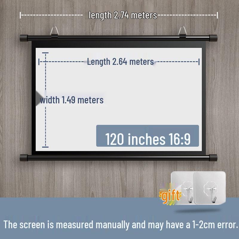 Portable No-Punch Bracket Projector Screen with Floor Stand