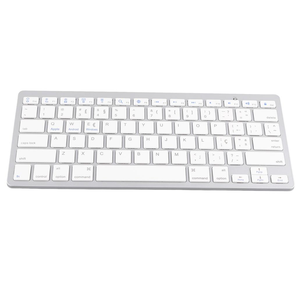 Trådløst Tastatur Mini 78 Taster Ultratynt Bærbart Hvitt Datamaskintastatur for Android for OS X