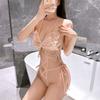 New Open Crotch Leopard Bodysuit Women Sexy Lingerie Back Bare Fancy Underwear Erotic Pajama Cosplay Costume Transparent Sex Set