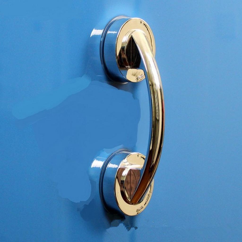 Maniglia per porta in vetro, maniglia per finestra, maniglia per mobile con ventosa, decorazione in argento