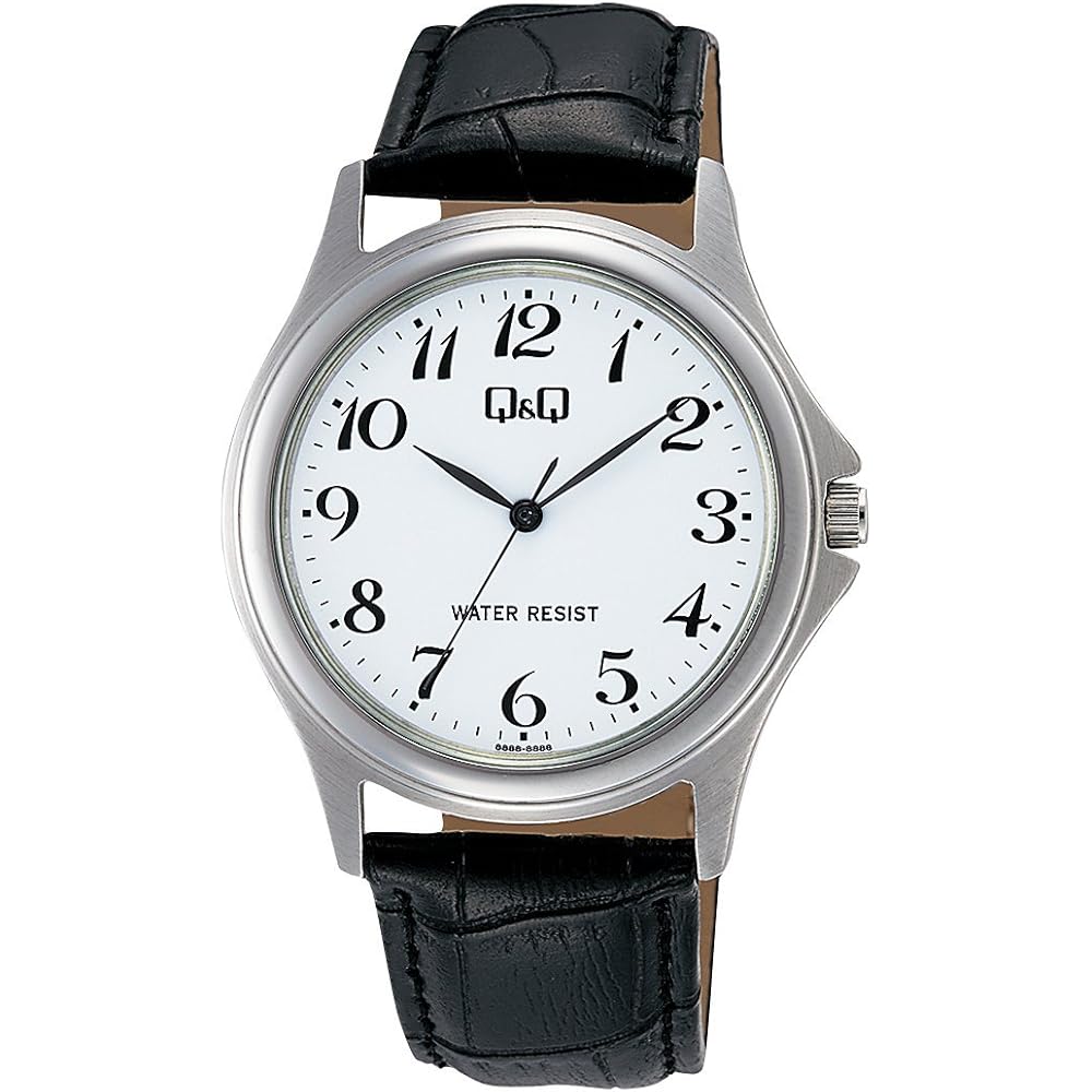 

Citizen Q&Q Analog Watch Stainless Steel Waterproof Leather Strap W378-304 Men s White