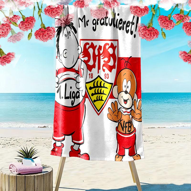 Stuttgart Power Print Beach Towel, Large Soft Quick Dry Towel for Beach Camping Swimming