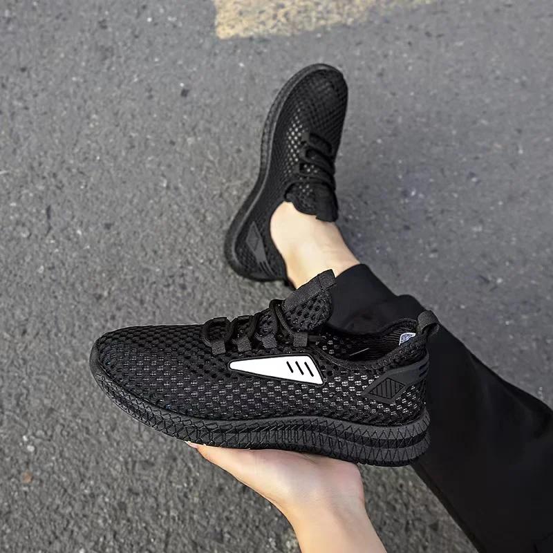 Nya Casual Skor Herr Sneakers Bekväma Trend Allt Andningsbara Hål och Andningsbart Nät Sommar