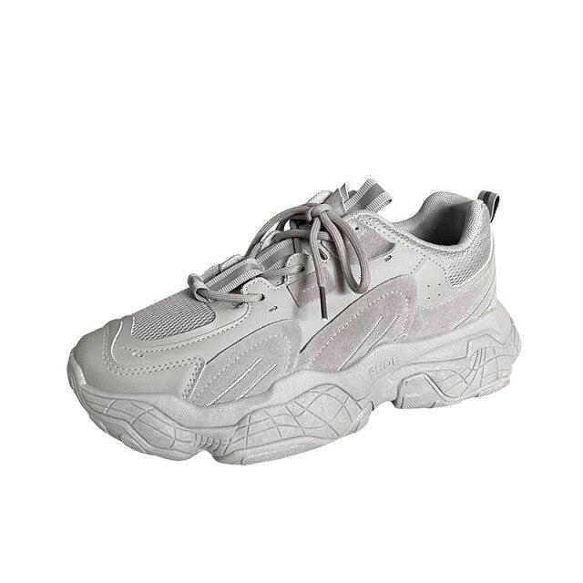 Men Winter Sneakers  Chunky Platform Lace -Up Casual Shoes Lace -Up Rubber Chunky Sneakers Wedge Heel Shoes Dad