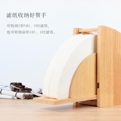 Staubdichte Filterbox V-förmige Kaffeefilterbox Aufbewahrungsregal Massivholzfilterbox V60 Filterpapierhalter