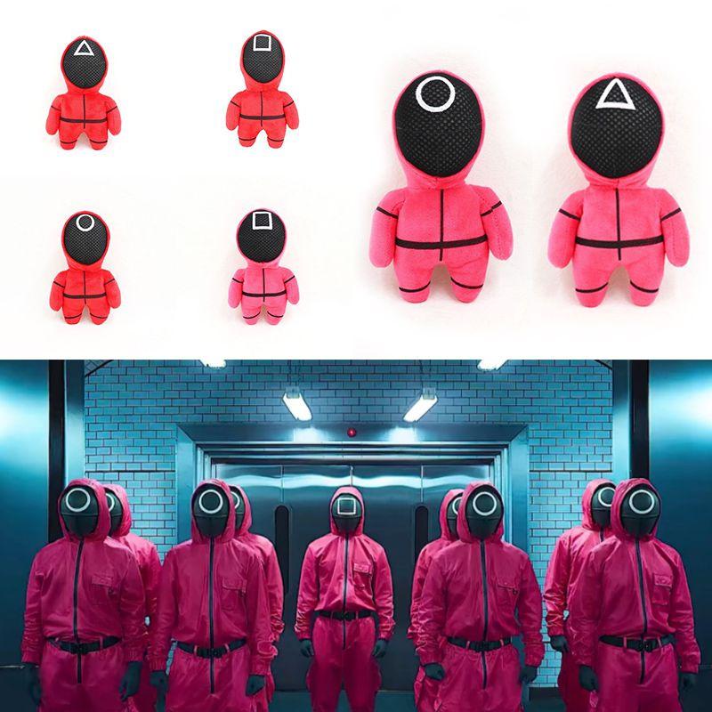 Red Squid Game Guard Worker Staff Plush Toys Front Man 001 456 218 Stuffed Doll