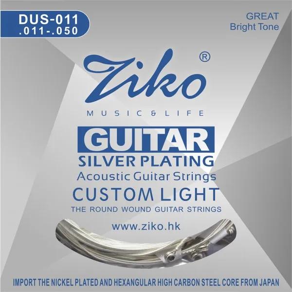 

Silver Plated Acoustic Guitar Strings Bright Clear Tone Enhanced Projection Smooth Feel Long Lasting Durability for Folk Guitar