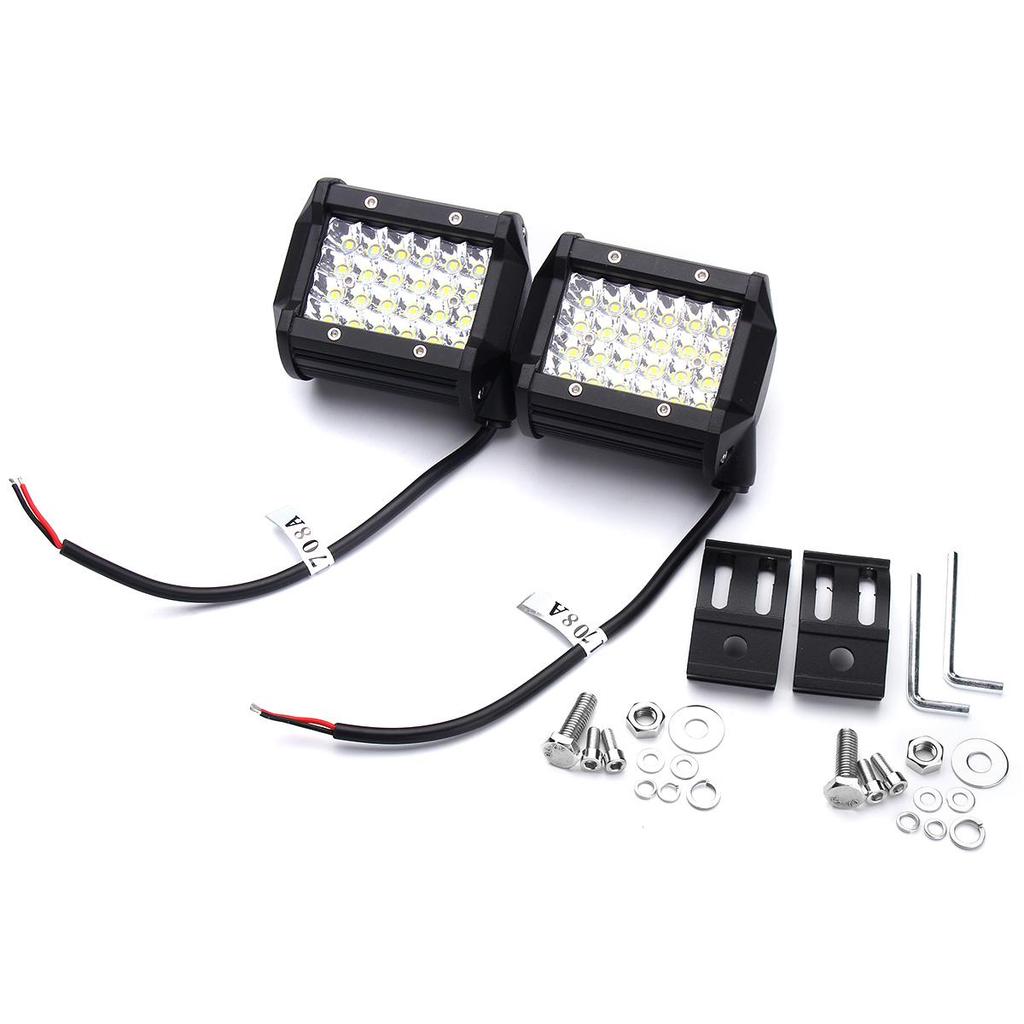 2pcs 4-Row 72W 4-Inch Ultra-Bright LED Light Bar for Off-Road Truck Jeep Mods